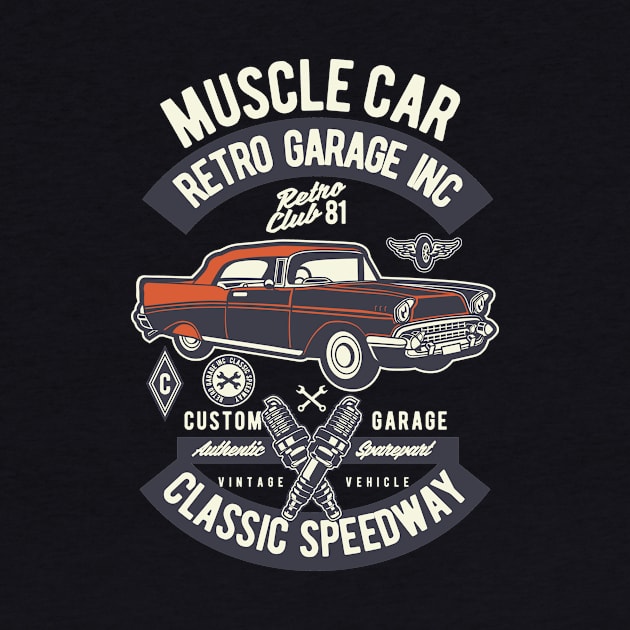 Retro Muscle Car, Vintage Retro Classic by CoApparel